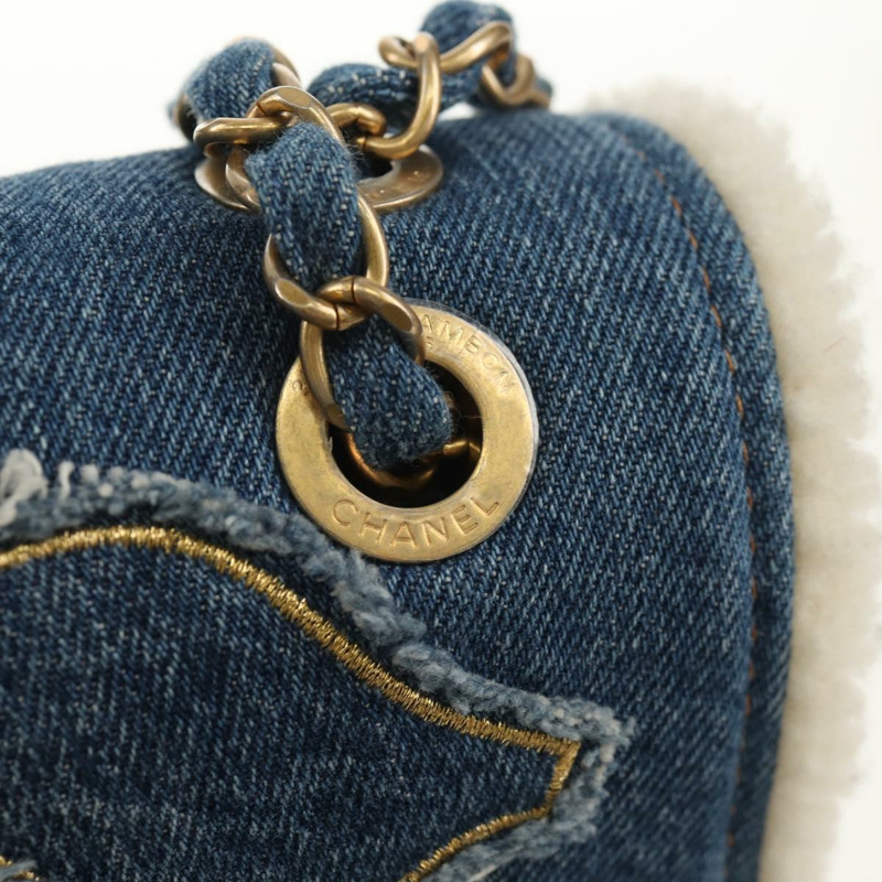【日本直送】香奈兒鏈條單背包 牛仔藍 金色雙C標誌 正品 BA7486SM-14