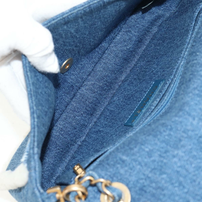 【日本直送】香奈兒鏈條單背包 牛仔藍 金色雙C標誌 正品 BA7486SM-19