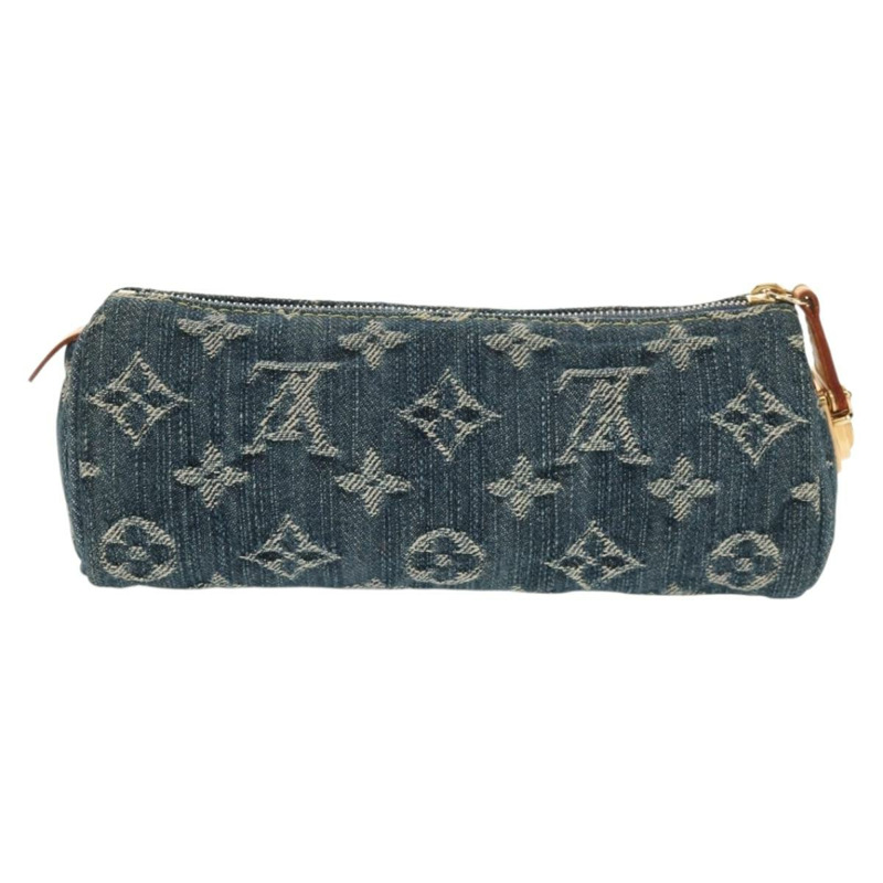 【日本直送】路易威登 Monogram Denim Trousse Speedy GM 手拿包 藍色 M95081 LV Auth 153581V-2