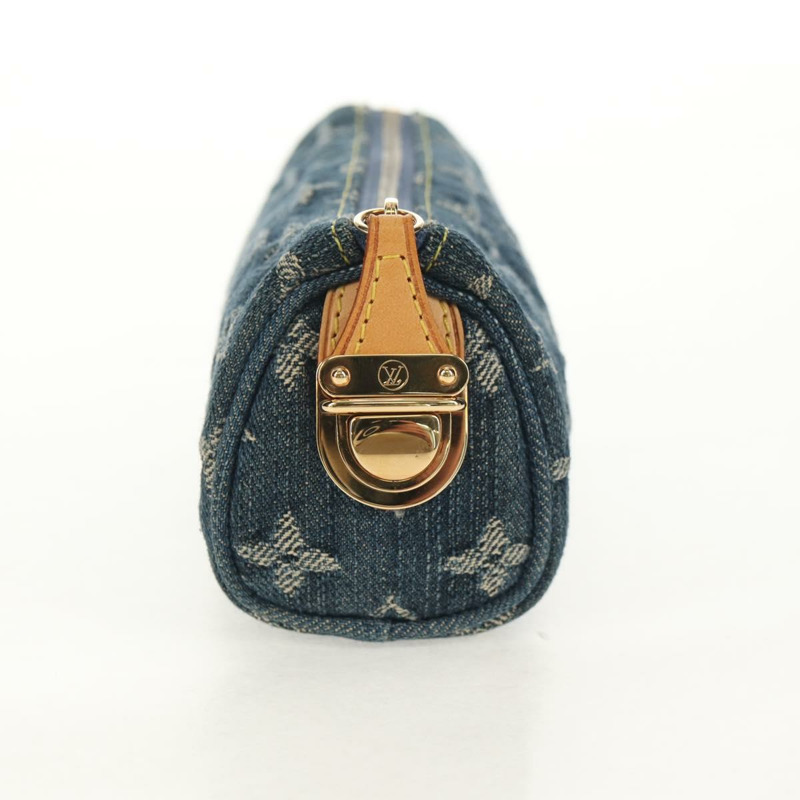 【日本直送】路易威登 Monogram Denim Trousse Speedy GM 手拿包 藍色 M95081 LV Auth 153581V-3
