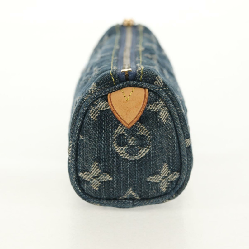 【日本直送】路易威登 Monogram Denim Trousse Speedy GM 手拿包 藍色 M95081 LV Auth 153581V-4