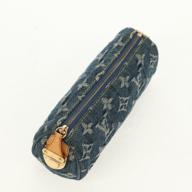 【日本直送】路易威登 Monogram Denim Trousse Speedy GM 手拿包 藍色 M95081 LV Auth 153581V-5