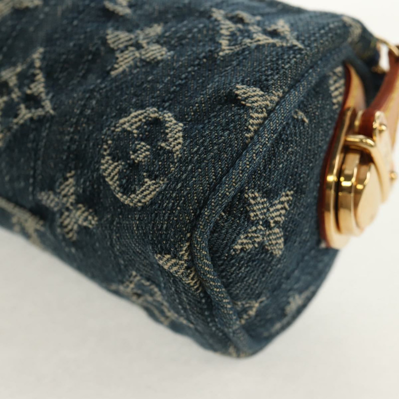 【日本直送】路易威登 Monogram Denim Trousse Speedy GM 手拿包 藍色 M95081 LV Auth 153581V-10
