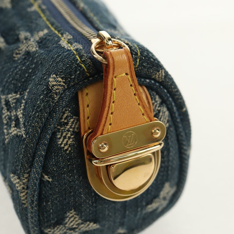 【日本直送】路易威登 Monogram Denim Trousse Speedy GM 手拿包 藍色 M95081 LV Auth 153581V-11