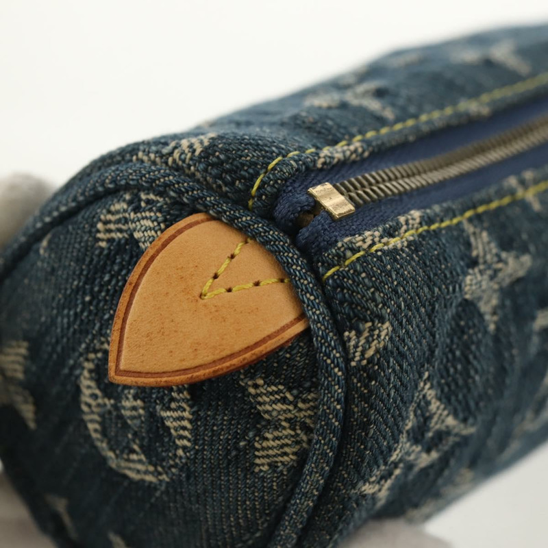 【日本直送】路易威登 Monogram Denim Trousse Speedy GM 手拿包 藍色 M95081 LV Auth 153581V-12
