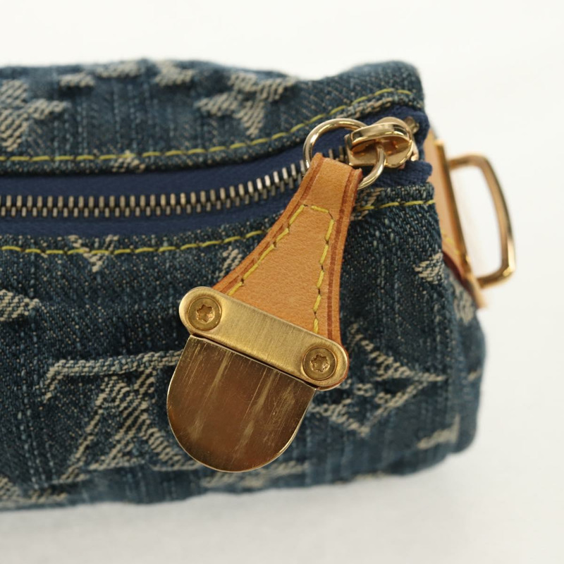 【日本直送】路易威登 Monogram Denim Trousse Speedy GM 手拿包 藍色 M95081 LV Auth 153581V-13