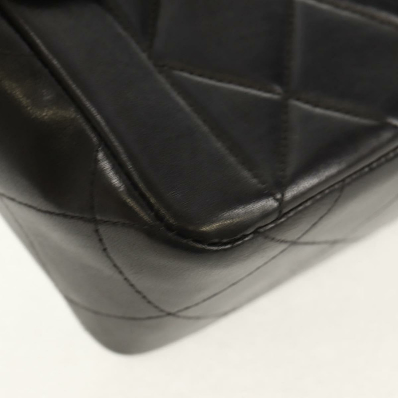 【日本直送】香奈兒 (CHANEL) 絎縫鏈條手提包,羊皮材質,黑色,金色雙C標誌,正品編號 yk19760V-10