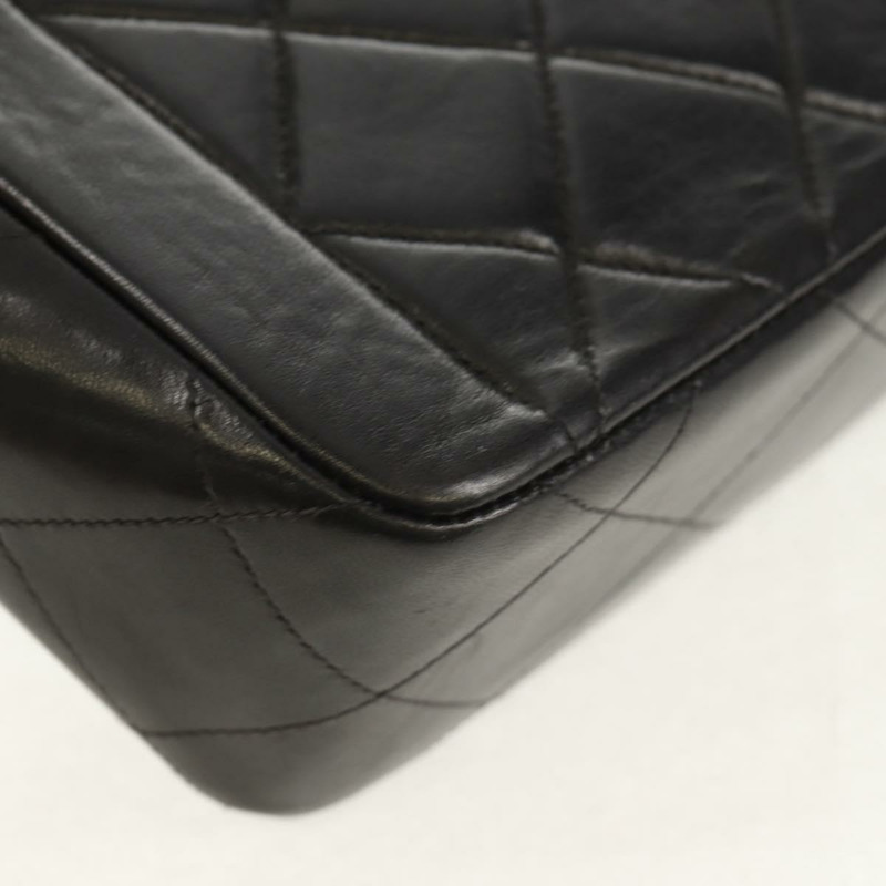 【日本直送】香奈兒 (CHANEL) 絎縫鏈條手提包,羊皮材質,黑色,金色雙C標誌,正品編號 yk19760V-12