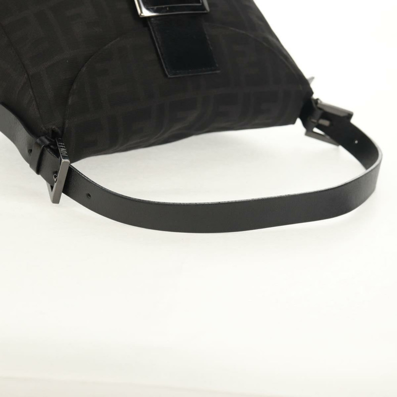 【日本直送】FENDI Zucca帆布Mamma Baguette單肩包 黑色銀色 正品 yk19531V-6