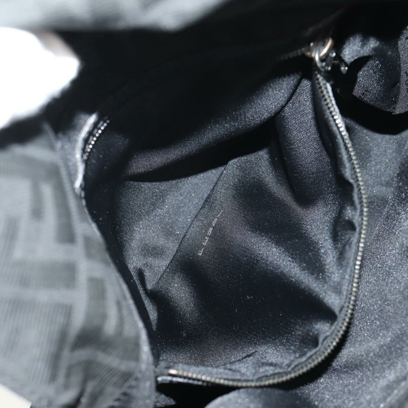 【日本直送】FENDI Zucca帆布Mamma Baguette單肩包 黑色銀色 正品 yk19531V-22