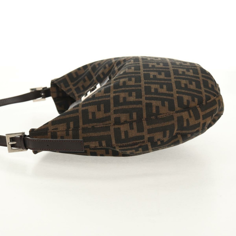 【日本直送】FENDI Zucca帆布Mamma Baguette單肩包 黑色棕色 正品 152862V-3