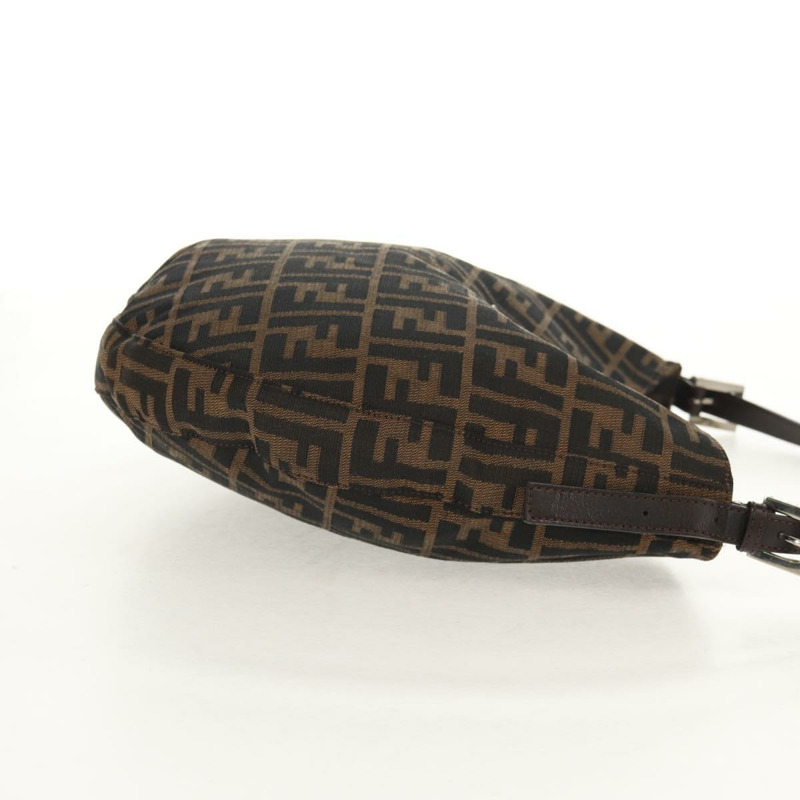 【日本直送】FENDI Zucca帆布Mamma Baguette單肩包 黑色棕色 正品 152862V-4