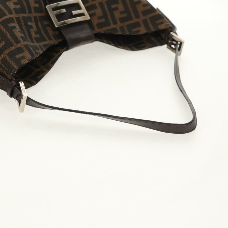 【日本直送】FENDI Zucca帆布Mamma Baguette單肩包 黑色棕色 正品 152862V-6