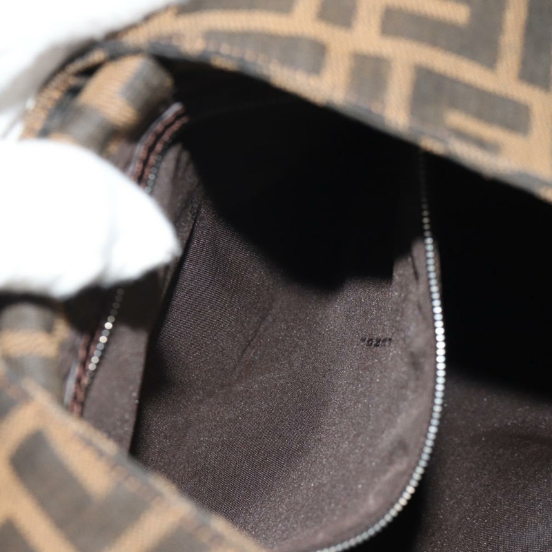【日本直送】FENDI Zucca帆布Mamma Baguette單肩包 黑色棕色 正品 152862V-22