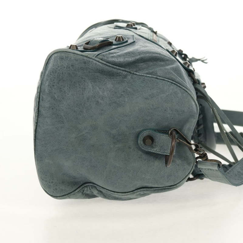 【日本直送】BALENCIAGA Twiggy 手提包，皮革材質，兩用，淺藍色，貨號 128523，正品號 150973V-4