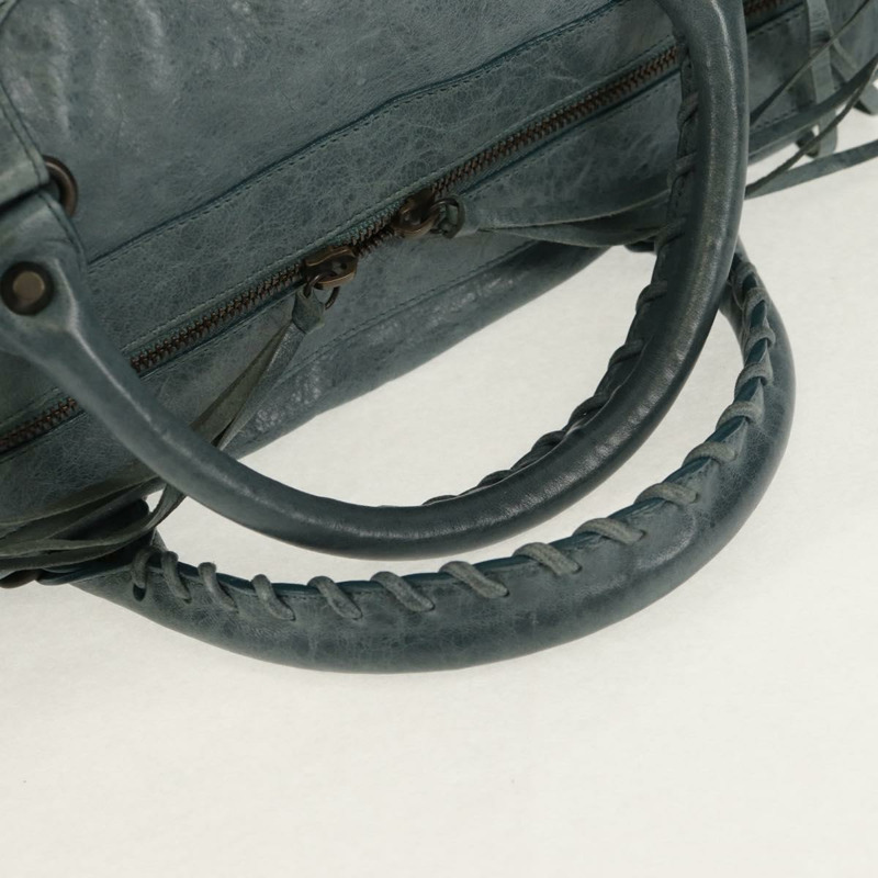 【日本直送】BALENCIAGA Twiggy 手提包，皮革材質，兩用，淺藍色，貨號 128523，正品號 150973V-6