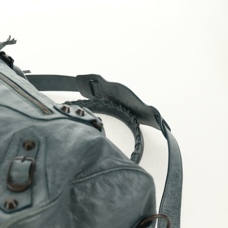 【日本直送】BALENCIAGA Twiggy 手提包，皮革材質，兩用，淺藍色，貨號 128523，正品號 150973V-10