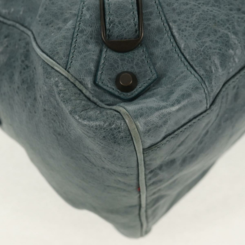 【日本直送】BALENCIAGA Twiggy 手提包，皮革材質，兩用，淺藍色，貨號 128523，正品號 150973V-13