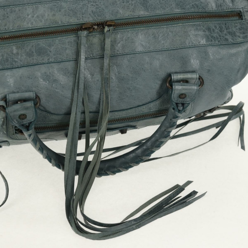 【日本直送】BALENCIAGA Twiggy 手提包，皮革材質，兩用，淺藍色，貨號 128523，正品號 150973V-19