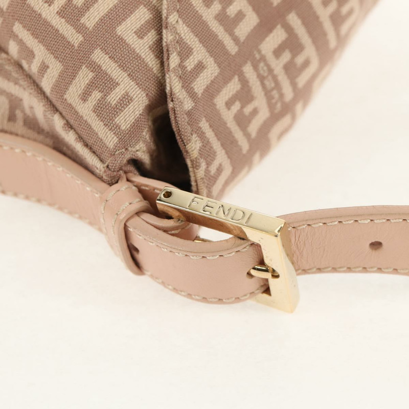 【日本直送】FENDI Zucchino 帆布 Mamma Baguette 單肩包 金粉紅 正品 155341V-7