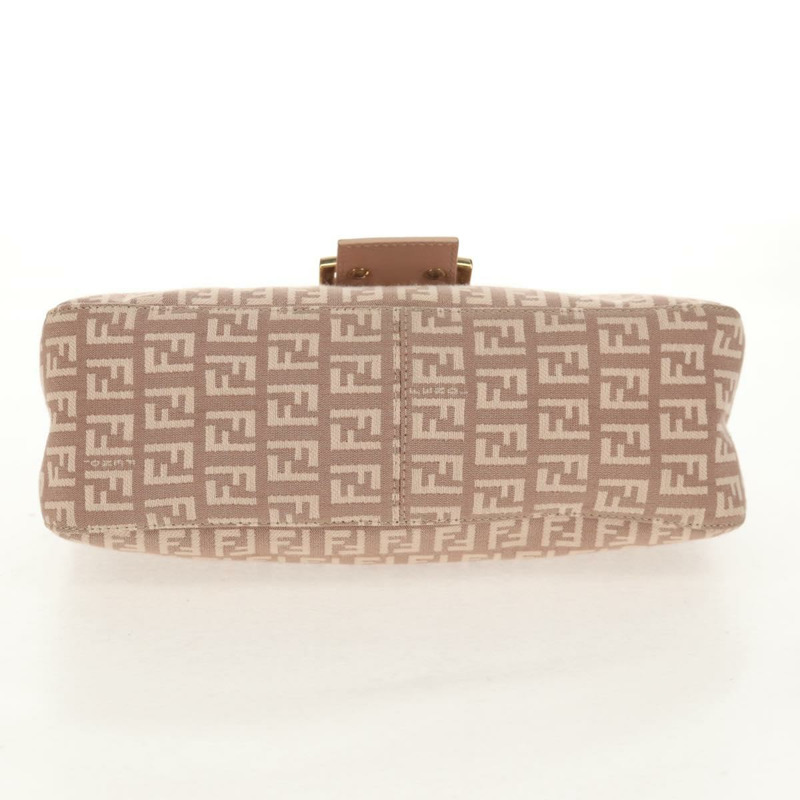 【日本直送】FENDI Zucchino 帆布 Mamma Baguette 單肩包 金粉紅 正品 155341V-9