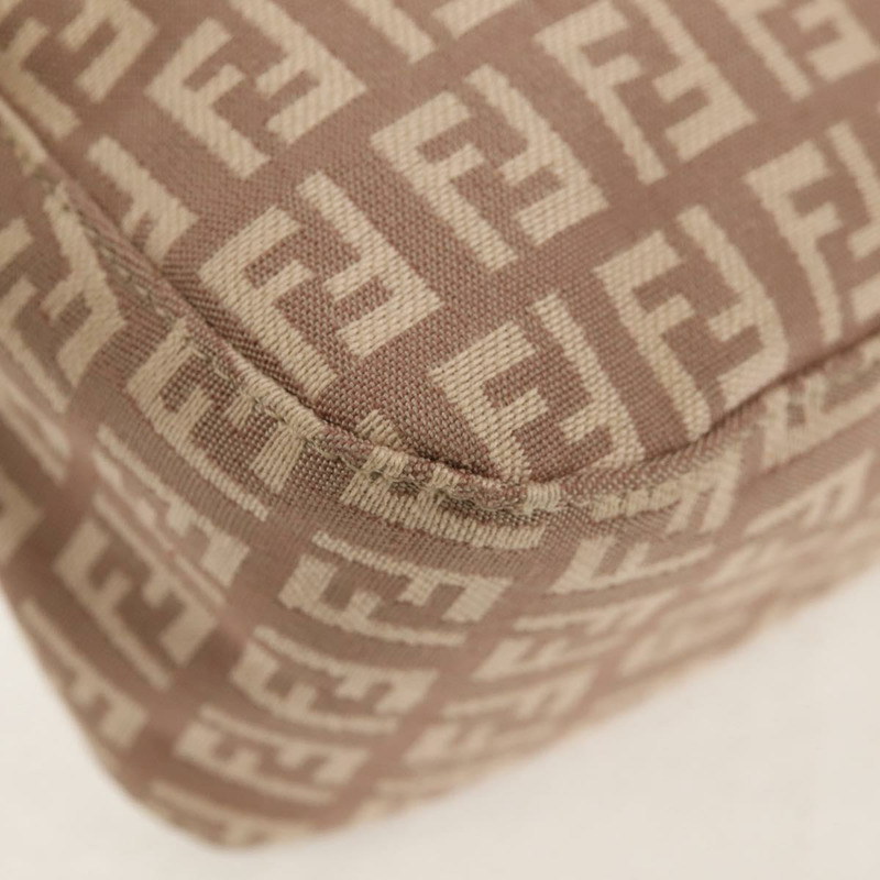 【日本直送】FENDI Zucchino 帆布 Mamma Baguette 單肩包 金粉紅 正品 155341V-10