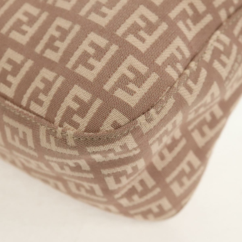 【日本直送】FENDI Zucchino 帆布 Mamma Baguette 單肩包 金粉紅 正品 155341V-11