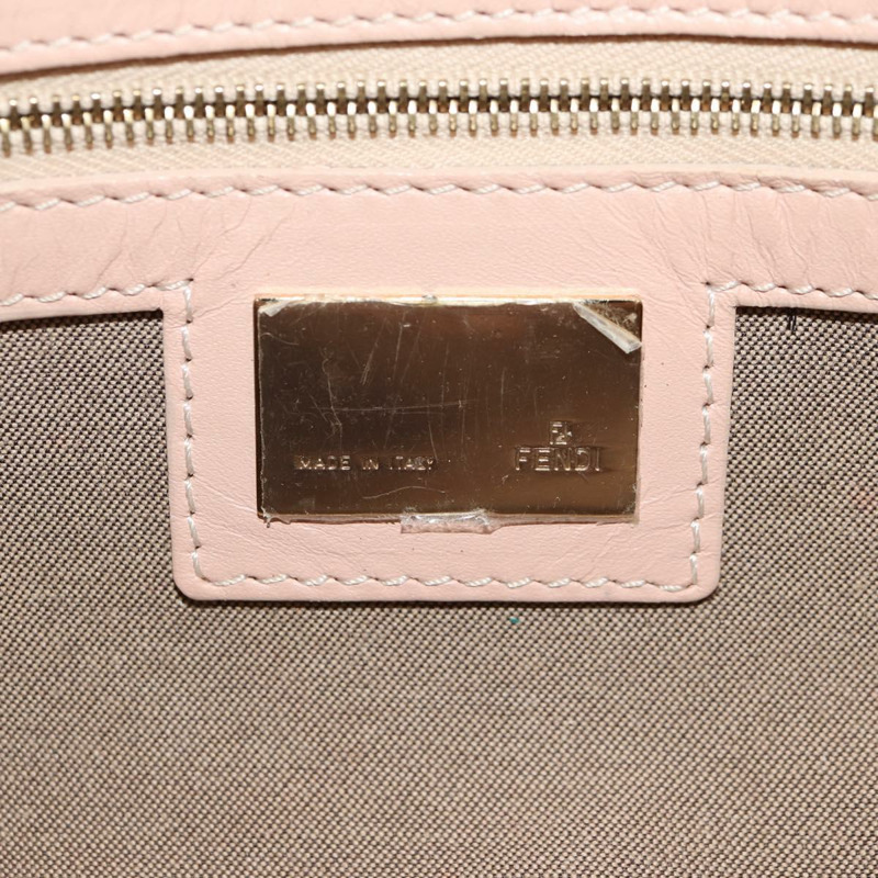 【日本直送】FENDI Zucchino 帆布 Mamma Baguette 單肩包 金粉紅 正品 155341V-18