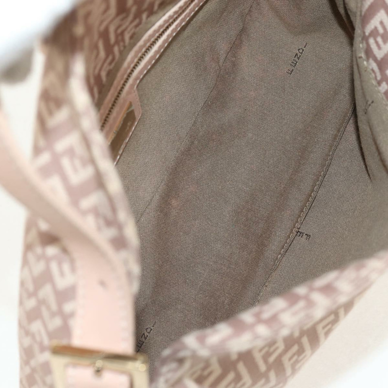 【日本直送】FENDI Zucchino 帆布 Mamma Baguette 單肩包 金粉紅 正品 155341V-19