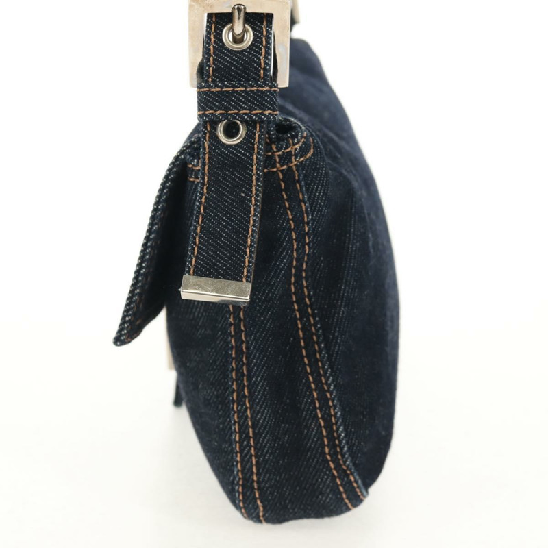 【日本直送】FENDI Mamma Baguette 單肩包 牛仔藍 海軍藍 銀色 正品 yk19890V-3