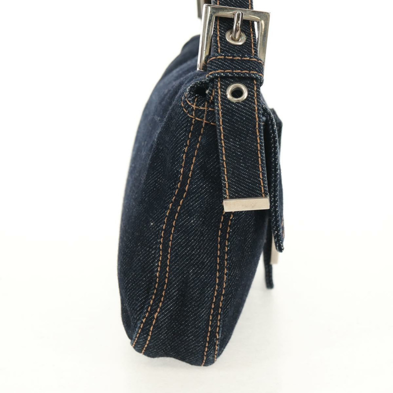 【日本直送】FENDI Mamma Baguette 單肩包 牛仔藍 海軍藍 銀色 正品 yk19890V-4