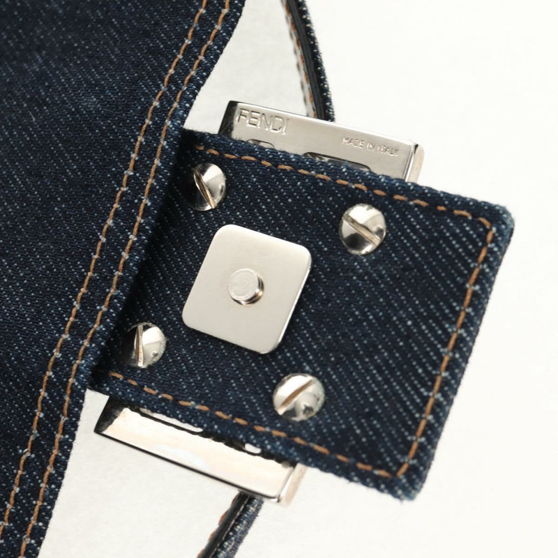 【日本直送】FENDI Mamma Baguette 單肩包 牛仔藍 海軍藍 銀色 正品 yk19890V-17