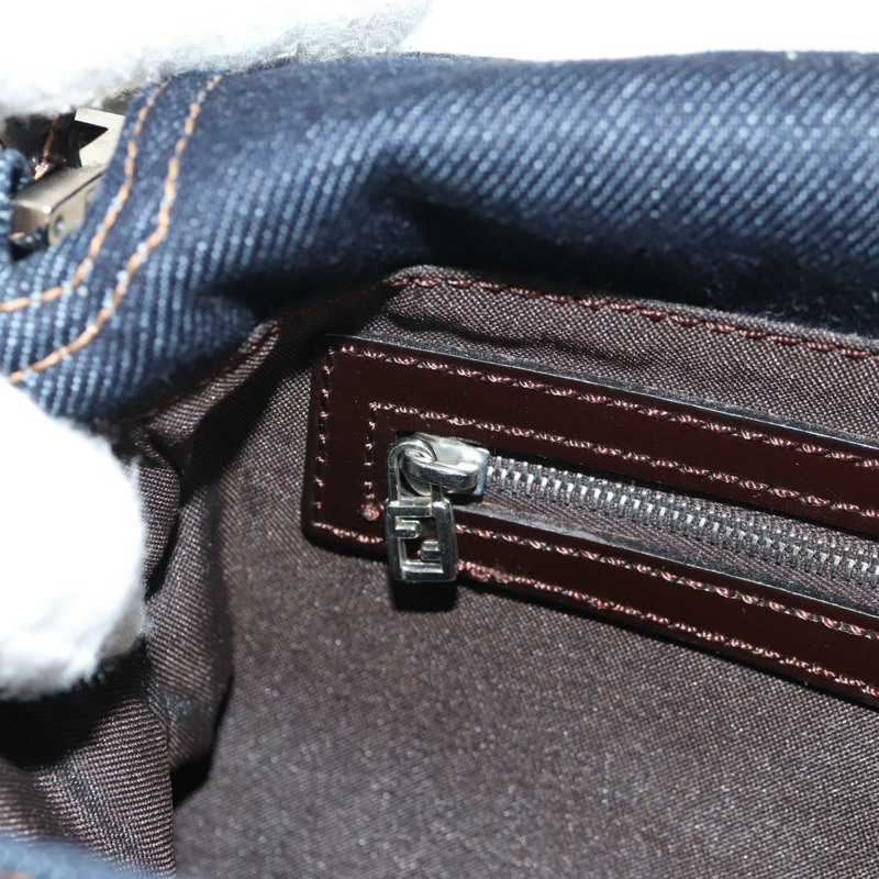 【日本直送】FENDI Mamma Baguette 單肩包 牛仔藍 海軍藍 銀色 正品 yk19890V-22