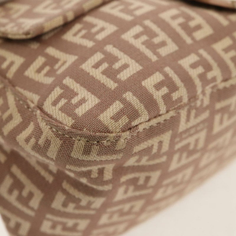 【日本直送】FENDI Zucchino 帆布迷你 Mamma Baguette 單肩包 粉紅色金色 正品 155455V-11