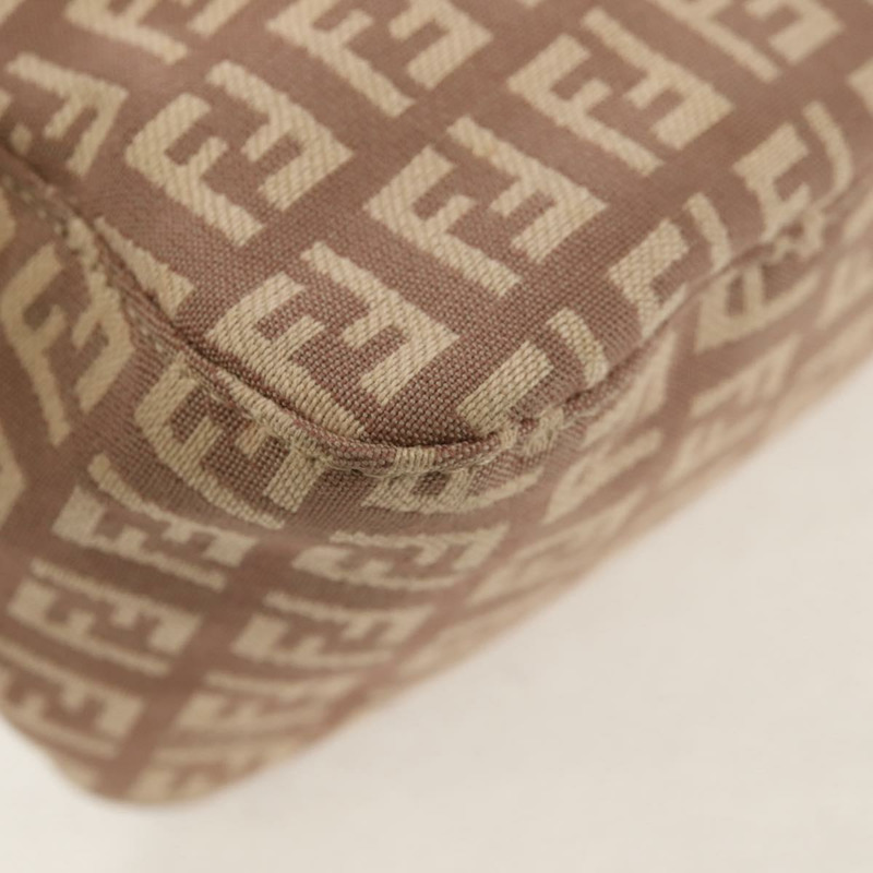 【日本直送】FENDI Zucchino 帆布迷你 Mamma Baguette 單肩包 粉紅色金色 正品 155455V-13