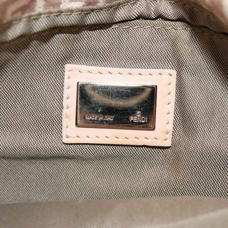 【日本直送】FENDI Zucchino 帆布迷你 Mamma Baguette 單肩包 粉紅色金色 正品 155455V-18