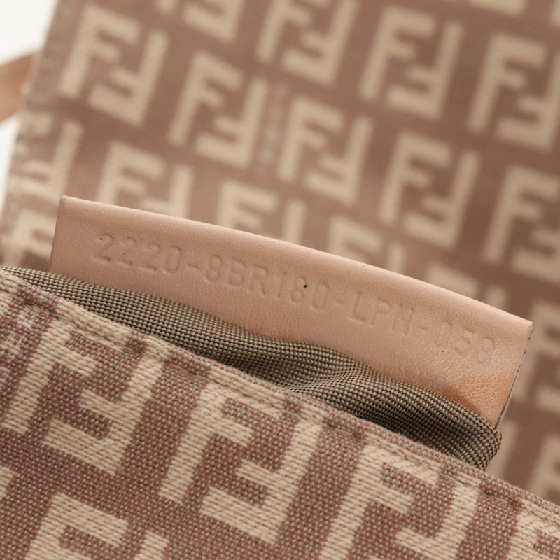 【日本直送】FENDI Zucchino 帆布迷你 Mamma Baguette 單肩包 粉紅色金色 正品 155455V-23