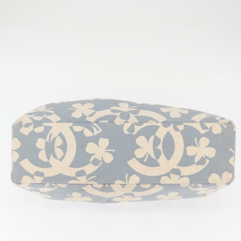 【日本直送】香奈兒鏈條單背包帆布金色淺藍色CC標誌正品 155097-4