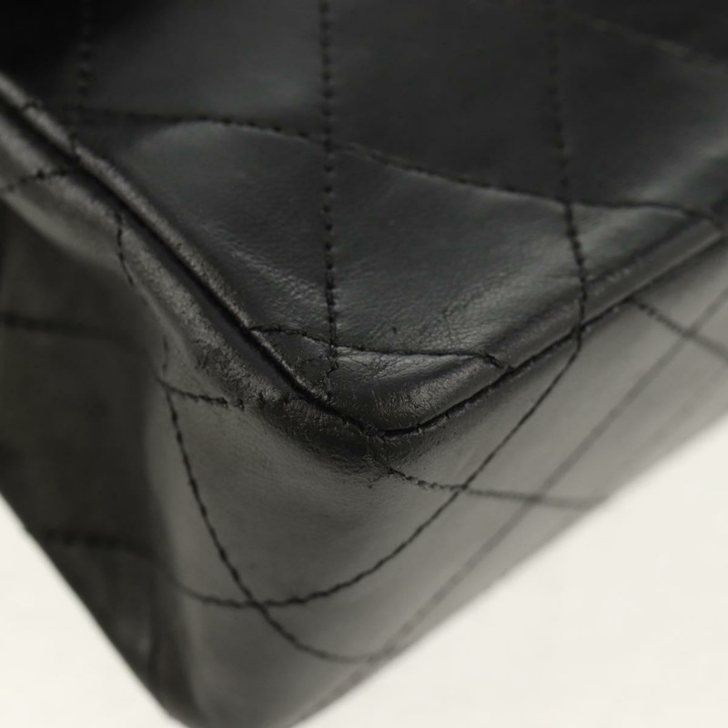 【日本直送】香奈兒 (CHANEL) 絎縫鏈條肩背包，羊皮材質，黑色，金色雙C標誌，貨號 142988V-14