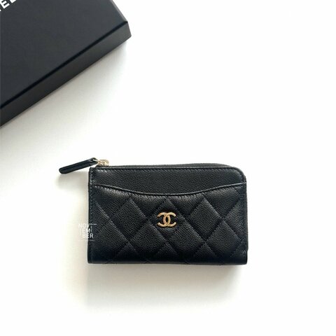 全新🖤 Chanel 香奈兒 L型零錢包黑色金釦