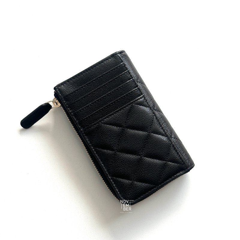 全新🖤 Chanel 香奈兒 L型零錢包黑色金釦-6