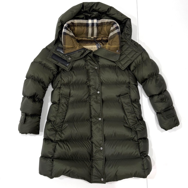 BURBERRY 軍綠色 長版羽絨外套 風衣外套 羽絨外套-0