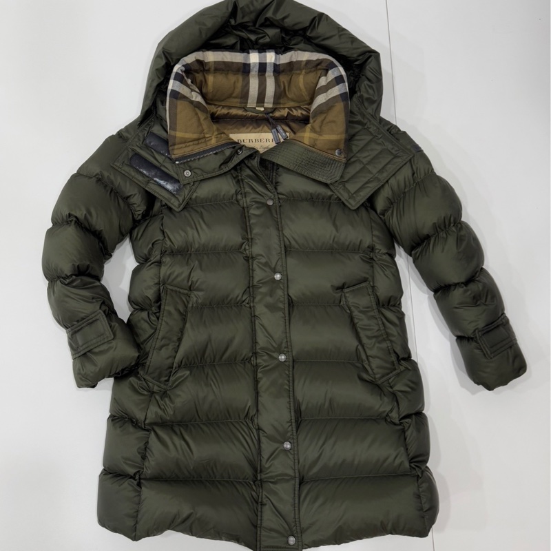 BURBERRY 軍綠色 長版羽絨外套 風衣外套 羽絨外套-9