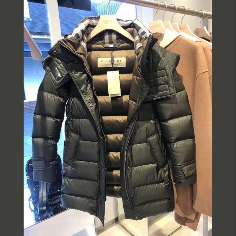 BURBERRY 軍綠色 長版羽絨外套 風衣外套 羽絨外套-33