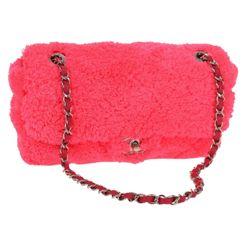 【日本直送】香奈兒 Matelasse 25 鏈條肩背包 粉紅色 銀色 CC 標誌 Auth 142100SM-0