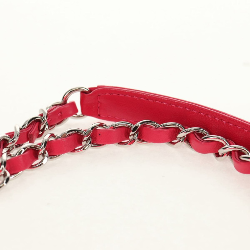 【日本直送】香奈兒 Matelasse 25 鏈條肩背包 粉紅色 銀色 CC 標誌 Auth 142100SM-7