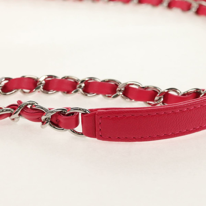 【日本直送】香奈兒 Matelasse 25 鏈條肩背包 粉紅色 銀色 CC 標誌 Auth 142100SM-13