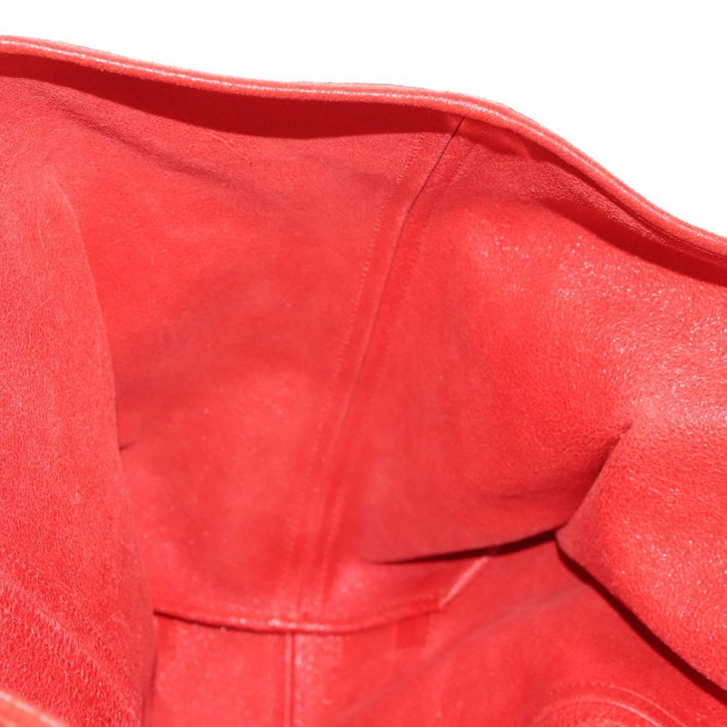 【日本直送】香奈兒山茶花鏈手提包，魚子醬紋皮革，紅色，銀色雙C標誌，正品編號142099V-26