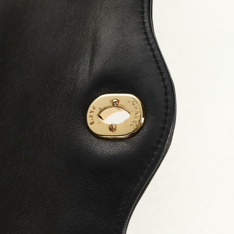 【日本直送】香奈兒 (CHANEL) Matelasse Chain Paris Limited 羊皮黑色金色雙C標誌手提包,貨號 156894A-20