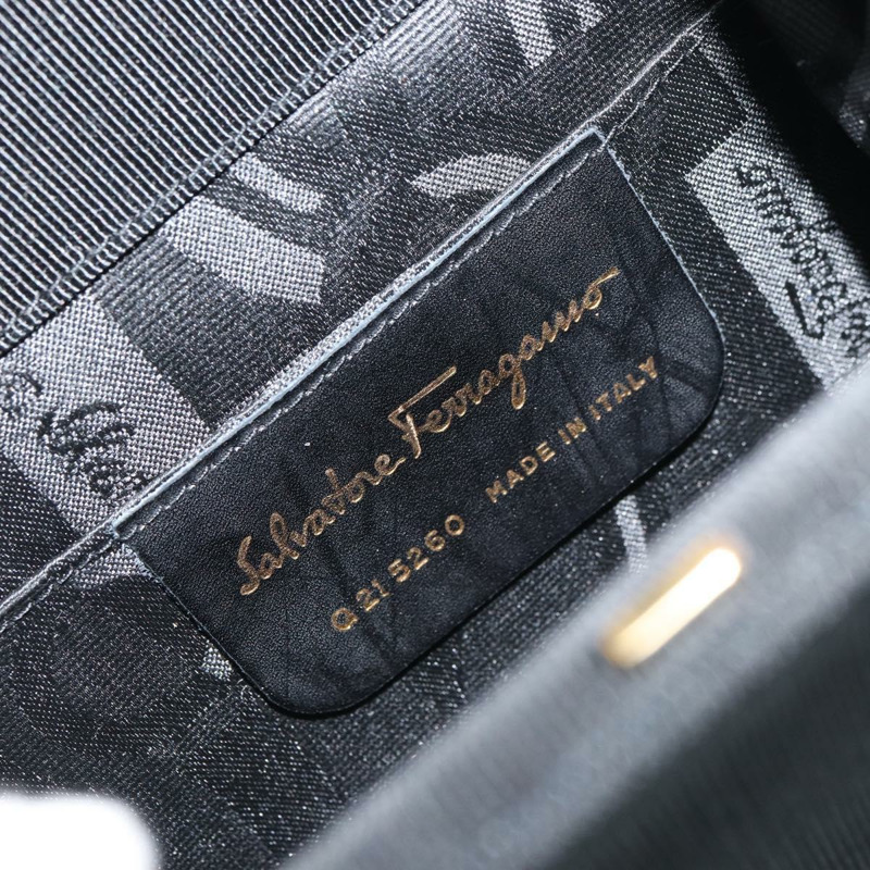 【日本直送】Salvatore Ferragamo Gancini 手提包 尼龍 黑色 金色 正品 SW1751V-10